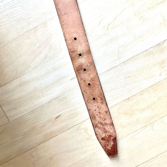 Paul Frederick Genuine Leather Made In Italy Cognac Brown Belt 42 - Picture 9 of 15